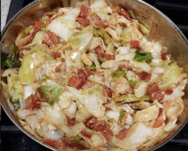 Fried Cabbage with Bacon Onion and Garlic