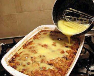 Grandma’s Old-Fashioned Bread Pudding with Vanilla Sauce!