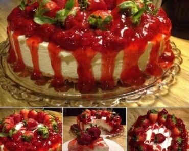 Strawberry Shortcake Crunch Cake with Cream Cheese Frosting