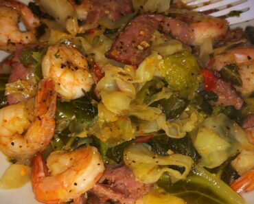 Shrimp & Sausage With Fried Cabbage