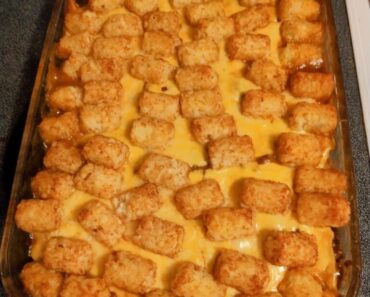 Chili dog tater tot casserole