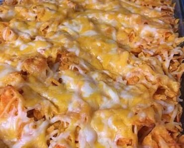 Cheesy Chicken Casserole with a Crunchy Doritos Topping