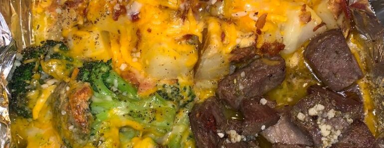 Steak & Potato Foil Packs with Broccoli & Cheese Recipe