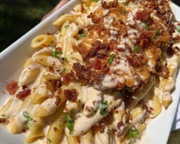 Cheddar Bacon Ranch Chicken Alfredo Pasta Recipe