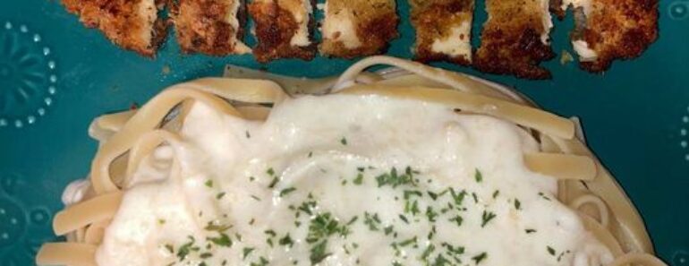 Parmesan Crusted Chicken and Fettuccine Alfredo