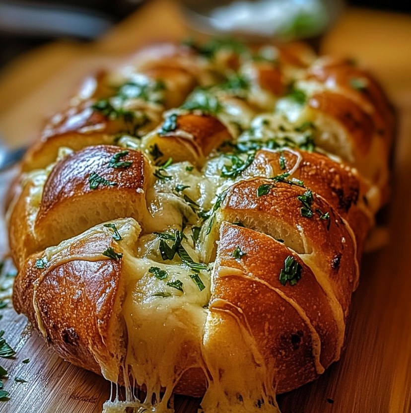 Cheesy garlic pull-apart bread appetizer