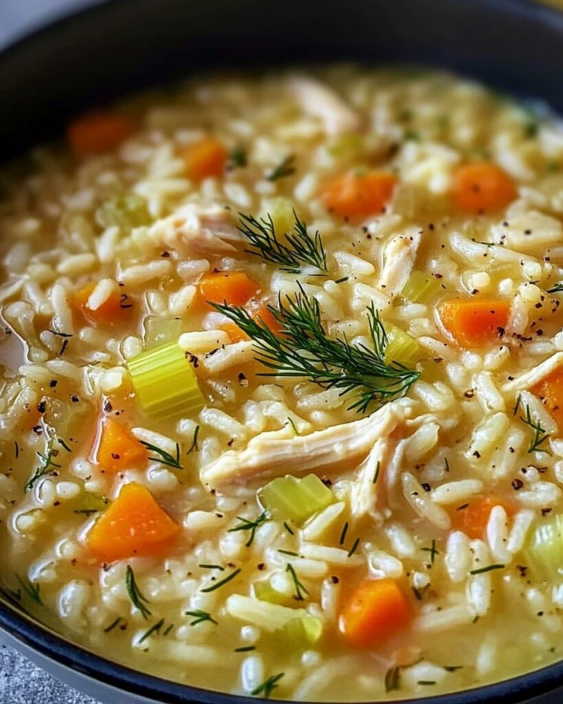 Easy lemon chicken rice soup recipe