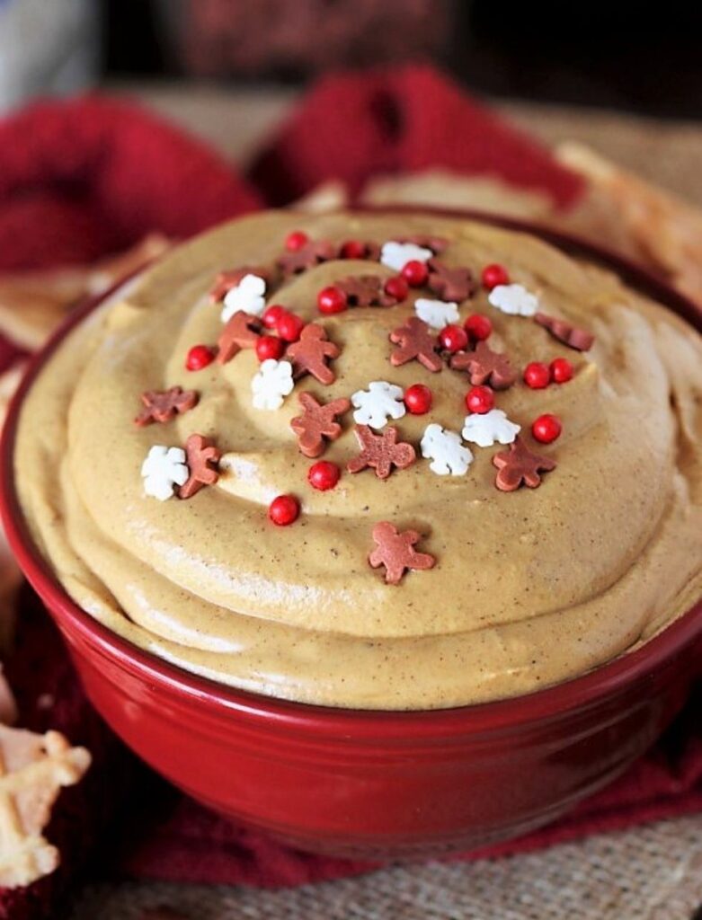 Gingerbread Cookie Butter Dip with festive sprinkles