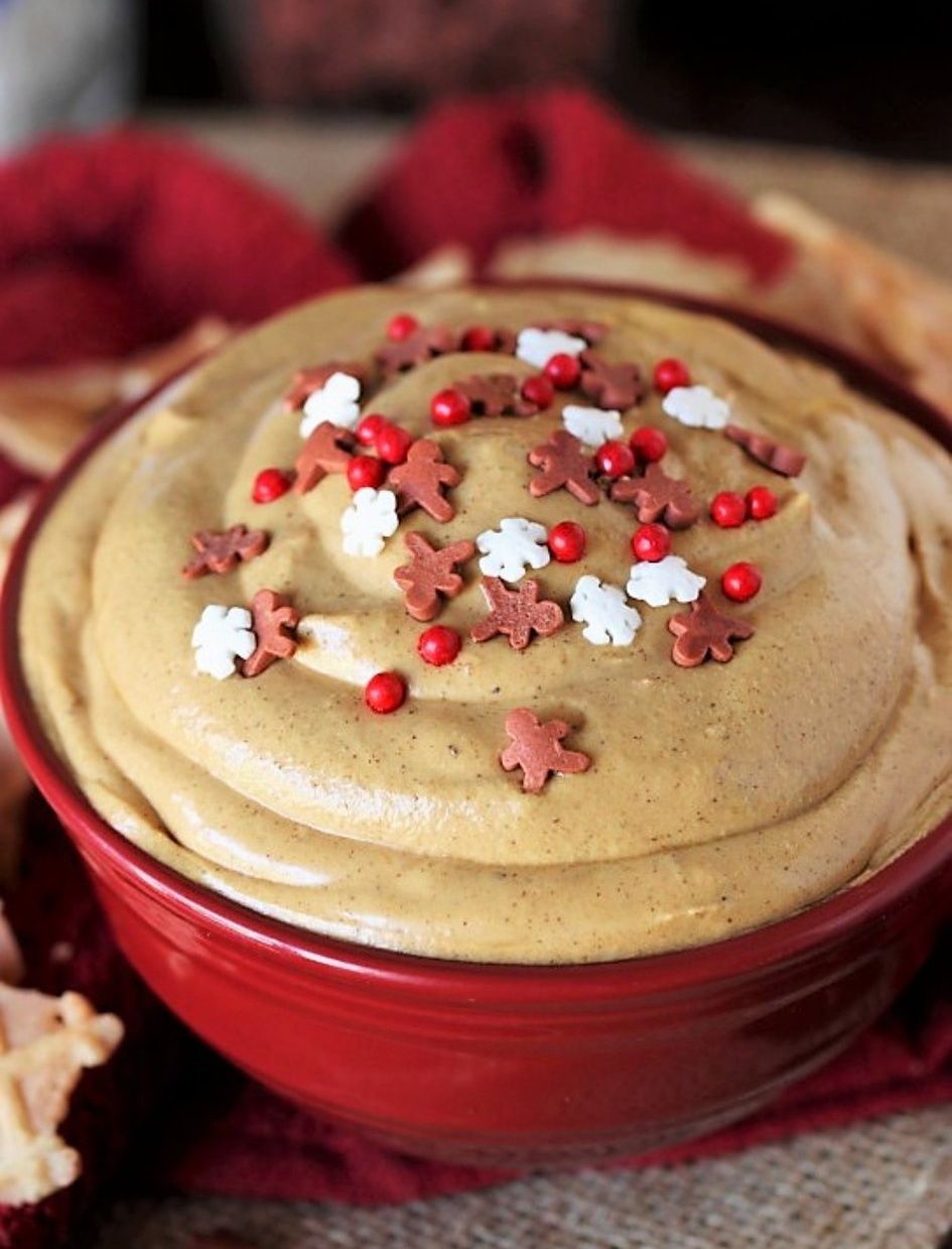 Gingerbread Cookie Butter Dip with festive sprinkles