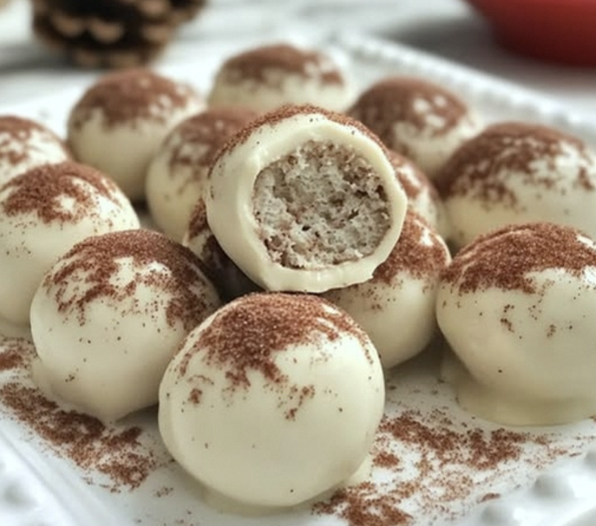 Brown sugar cinnamon roll truffles coated in chocolate
