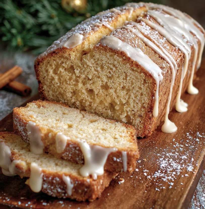 Festive eggnog bread for Christmas breakfast