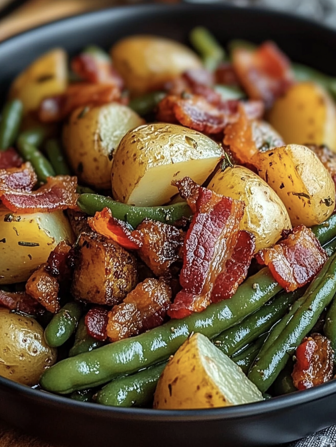 Homemade Country Ranch Green Beans and Potatoes