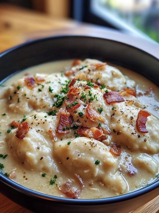 One-pot chicken and dumplings soup