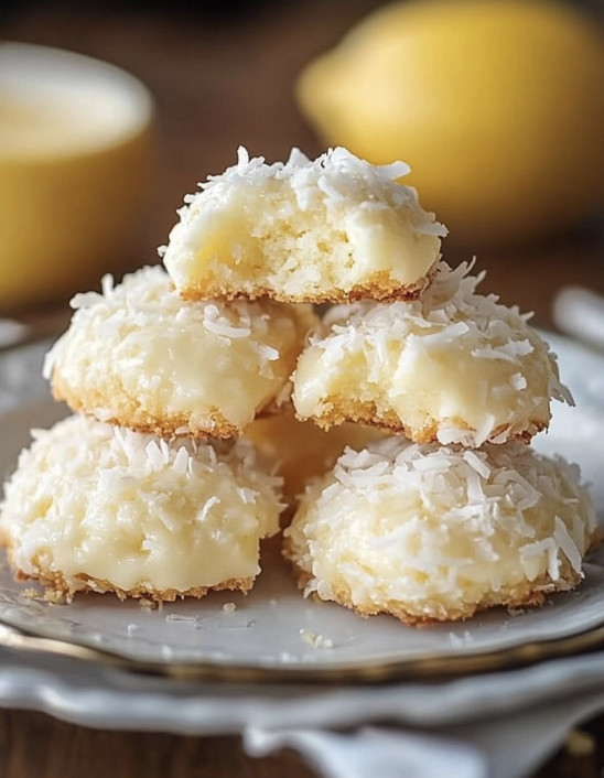 Homemade lemon coconut cookies dessert