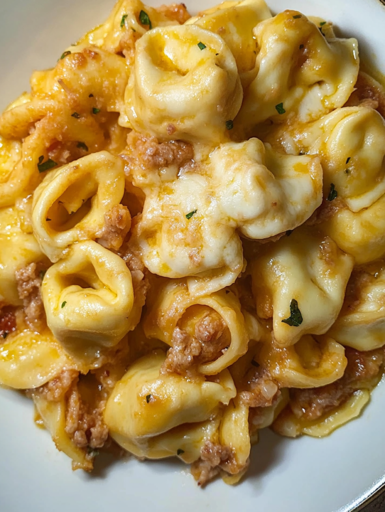 Cheese Tortellini Bake fresh from the oven
