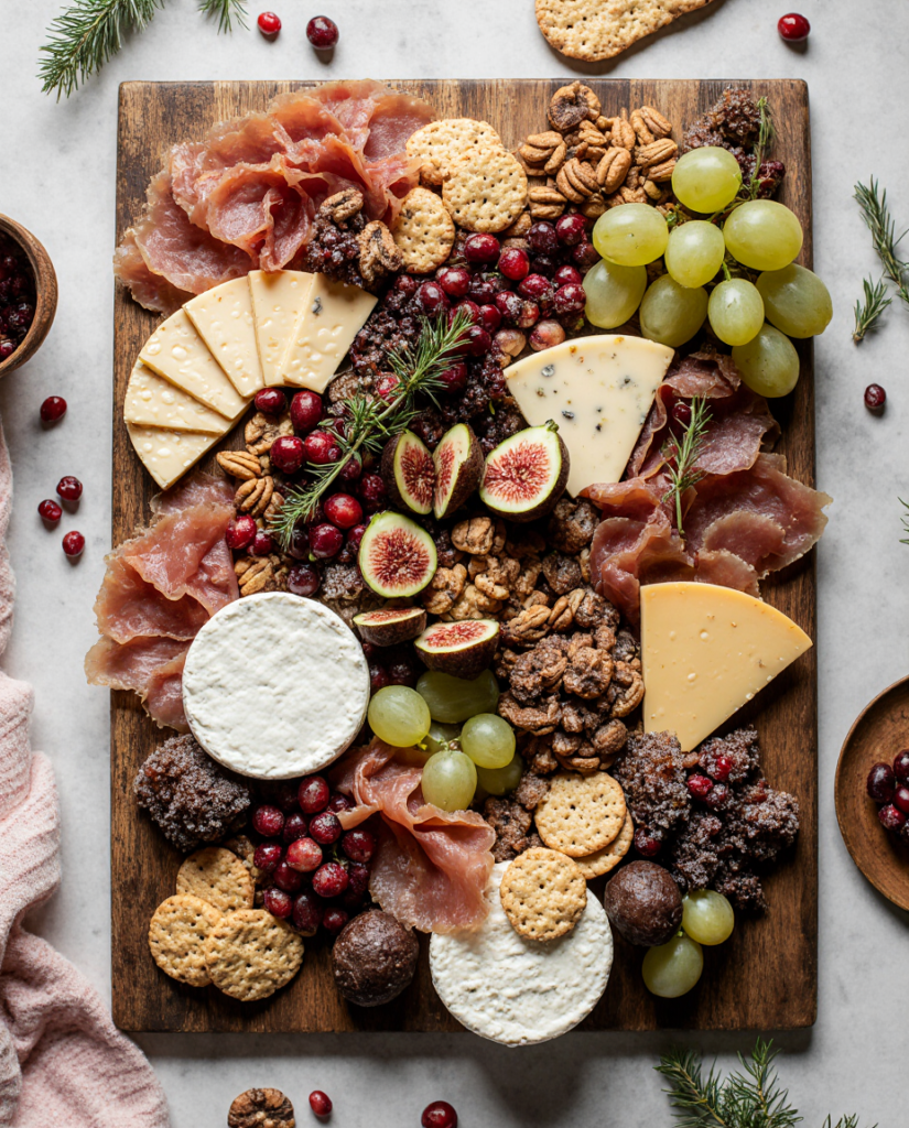 Festive Christmas charcuterie board appetizer