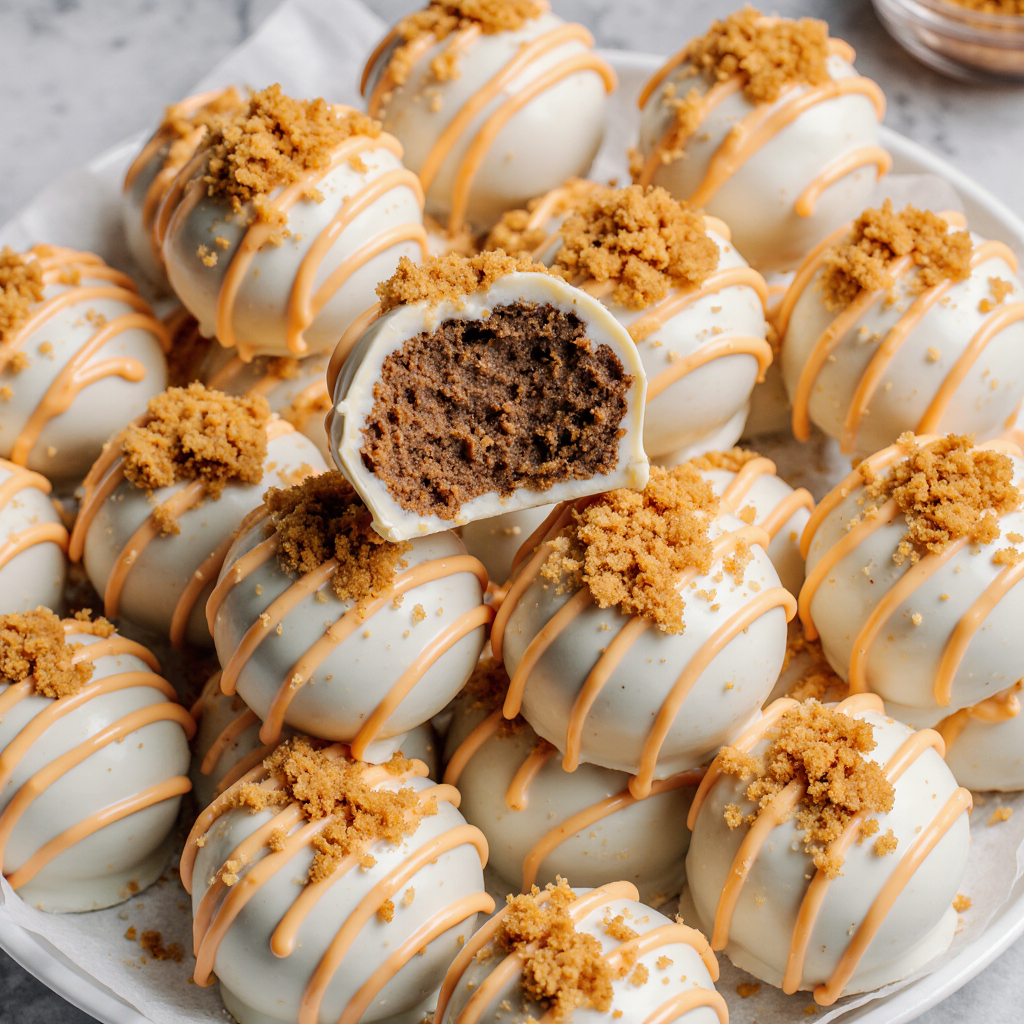 White chocolate cookie butter truffles for Christmas