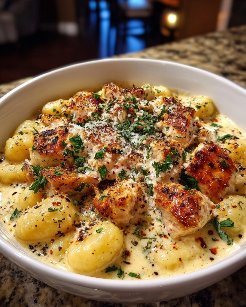Creamy One-Pot Chicken Alfredo Gnocchi