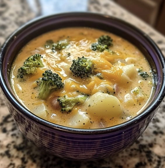 CROCKPOT POTATO BROCCOLI CHEDDAR SOUP