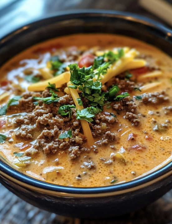 CRUNCHY CHEESEBURGER SOUP