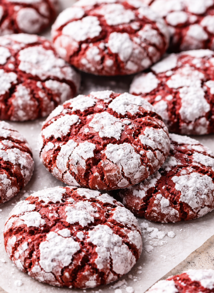 Red Velvet Crinkle Cookies