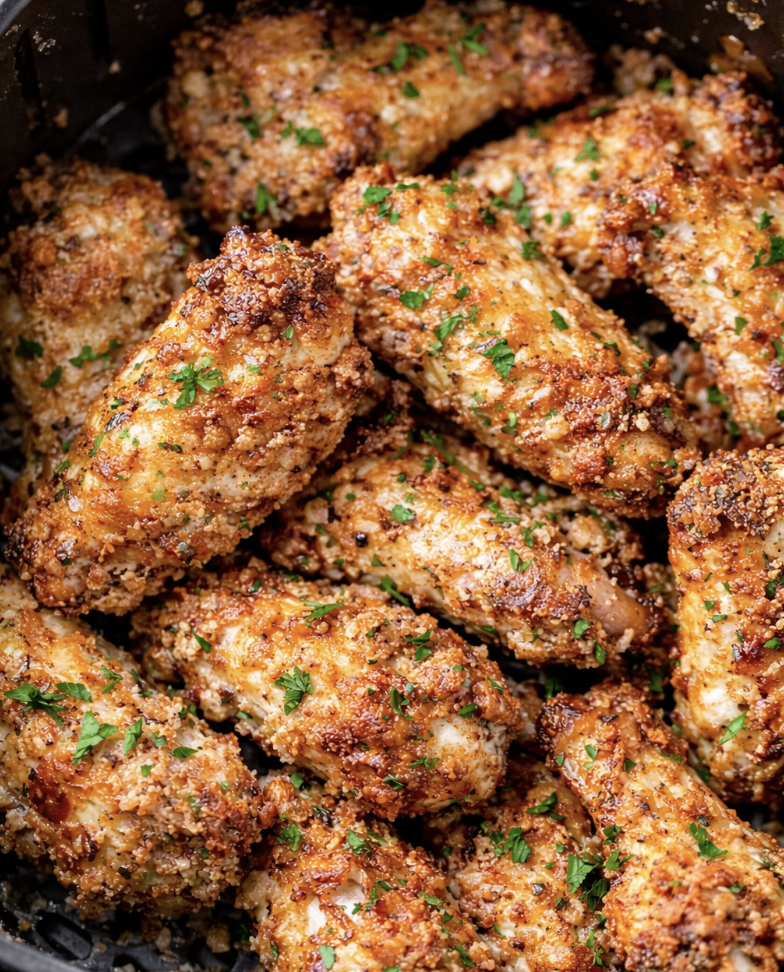 Crispy Parmesan Crusted Chicken Wings Air Fryer