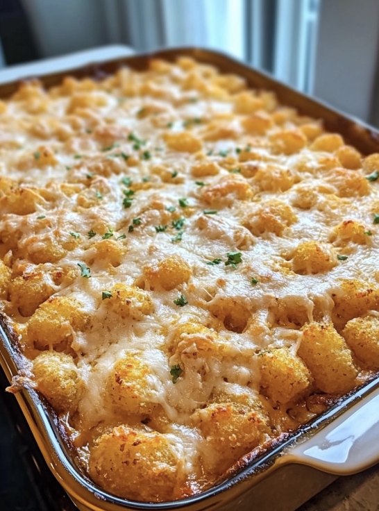 Cheesy tater tot casserole dinner