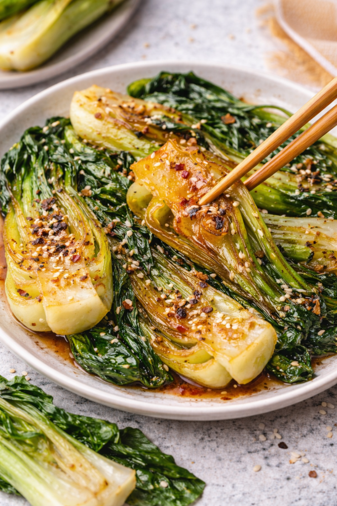 Garlic ginger bok choy side dish