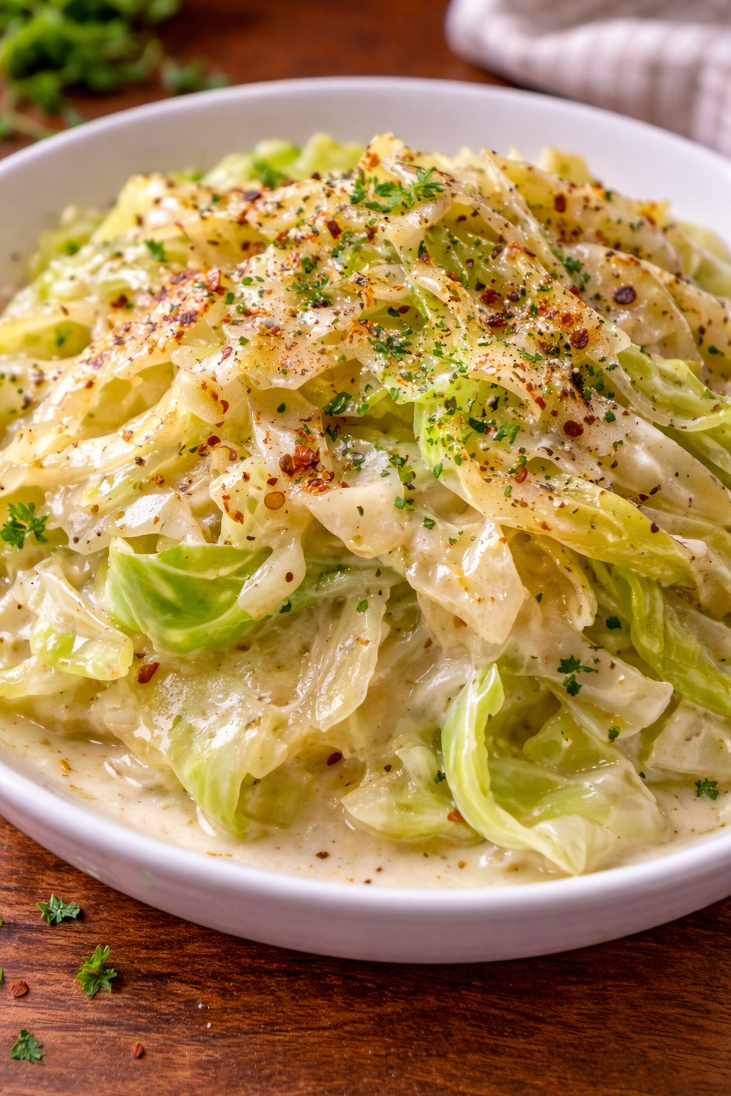Creamy Alfredo Cabbage Pasta