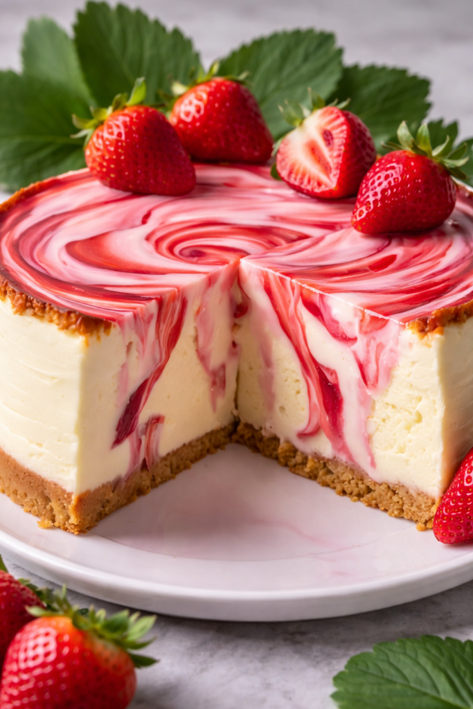 Strawberry Swirl Cheesecake
