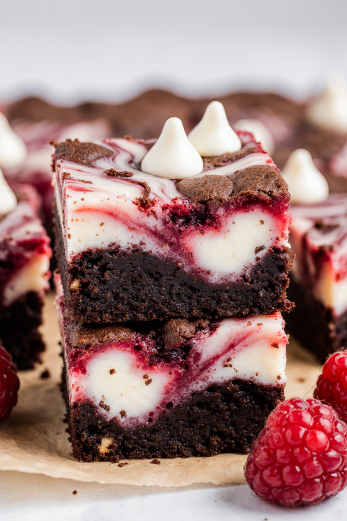 White Chocolate Raspberry Swirl Brownies