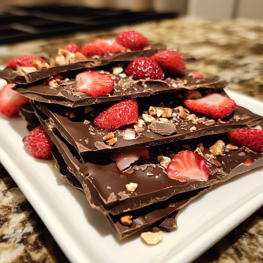 chocolate covered strawberry bark pieces