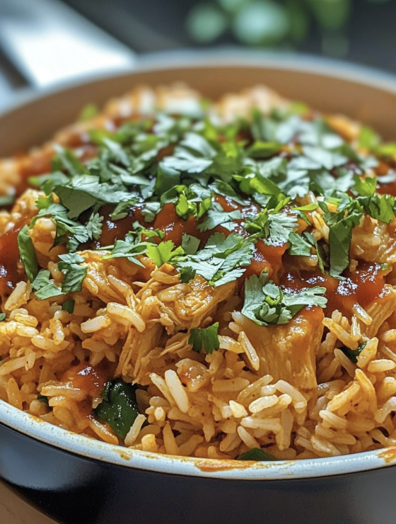 chicken rice enchilada casserole fresh from oven