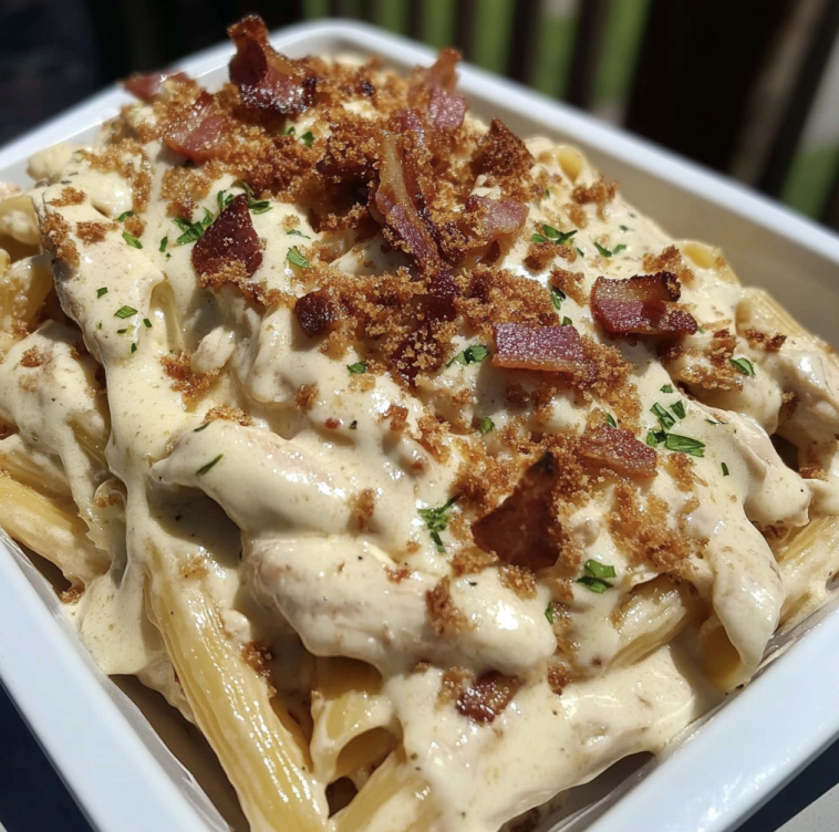 chicken bacon ranch alfredo creamy