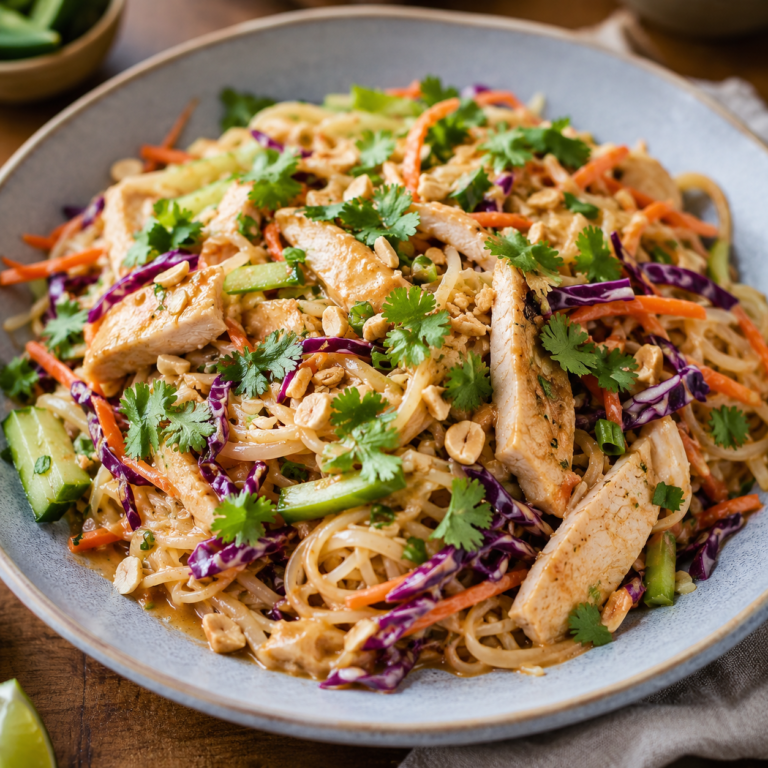 Thai Peanut Noodle Salad with Chicken