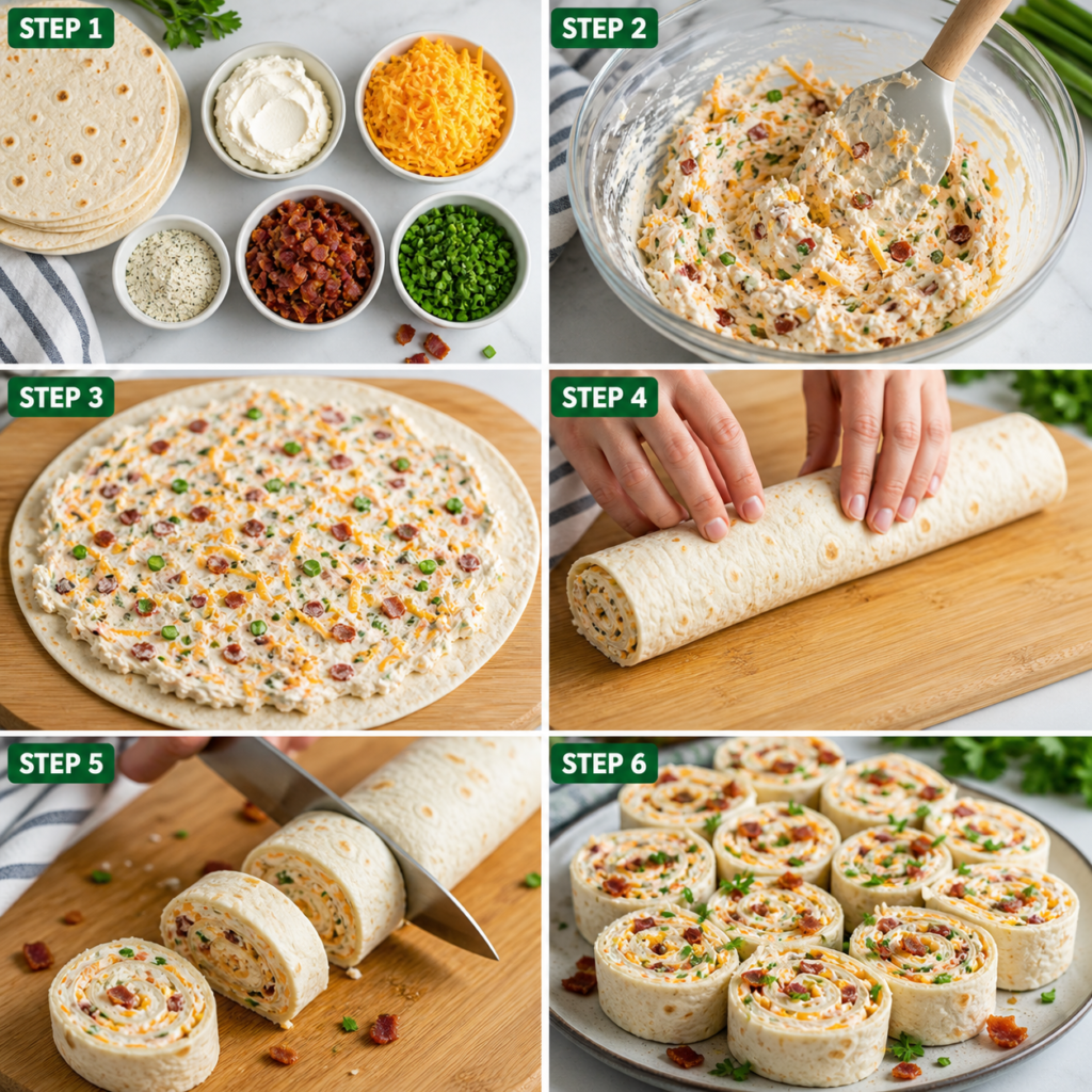 Cheddar Bacon Ranch Pinwheels