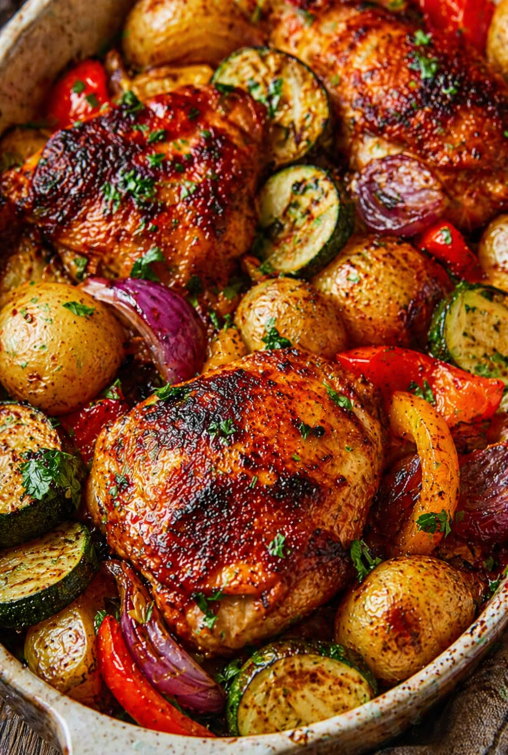 Sheet Pan Peri Peri Chicken with roasted vegetables