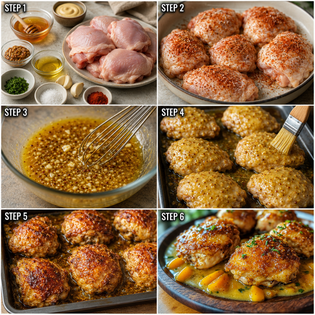 Easy honey mustard chicken thigh dinner