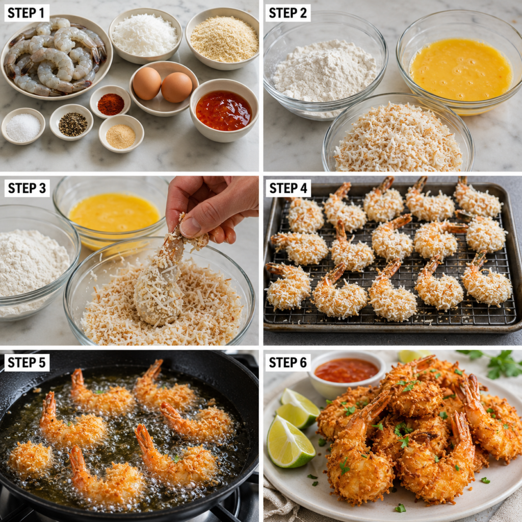 Easy Crispy Coconut Shrimp served with dipping sauce