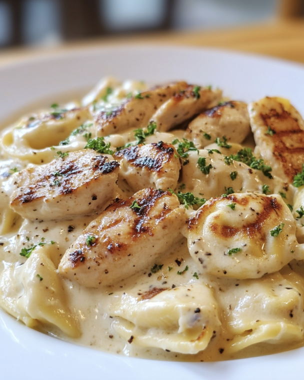 Tortellini Alfredo with Grilled Chicken