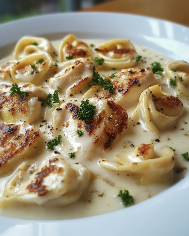 Tortellini Alfredo with Grilled Chicken