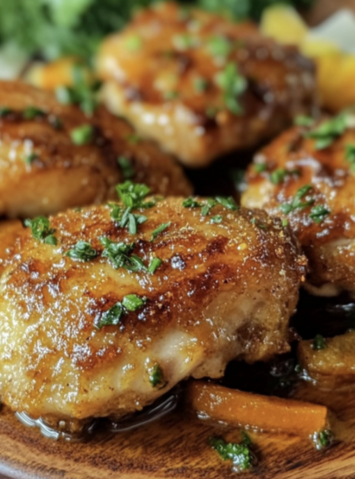 Crispy Baked Chicken Thighs with Honey Mustard