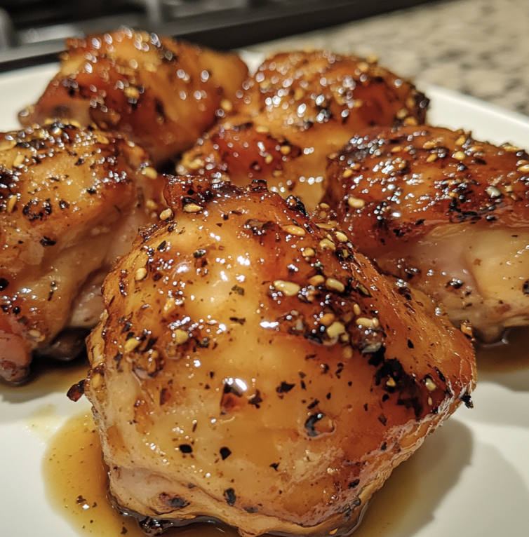 Apple Cider Glazed Chicken Thighs in a skillet