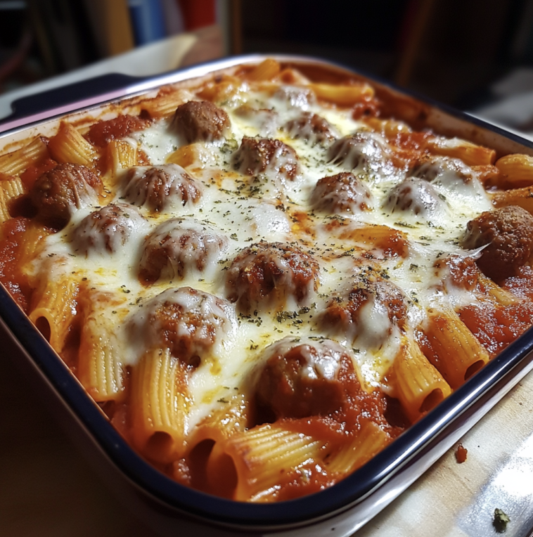 Easy Baked Meatball Pasta