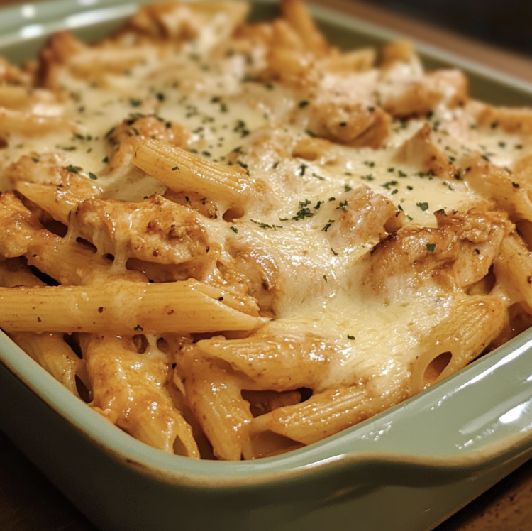 Creamy ranch chicken pasta with bacon and cheese