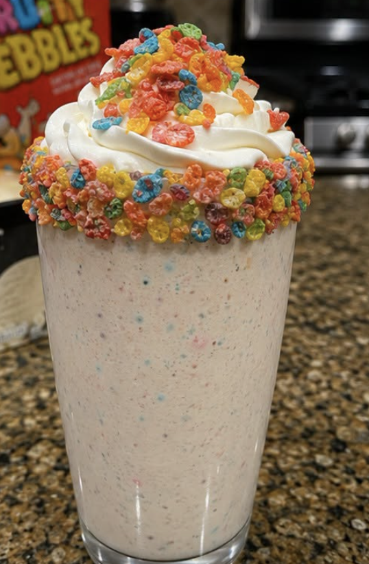Fruity Pebbles Rainbow Cereal Shake