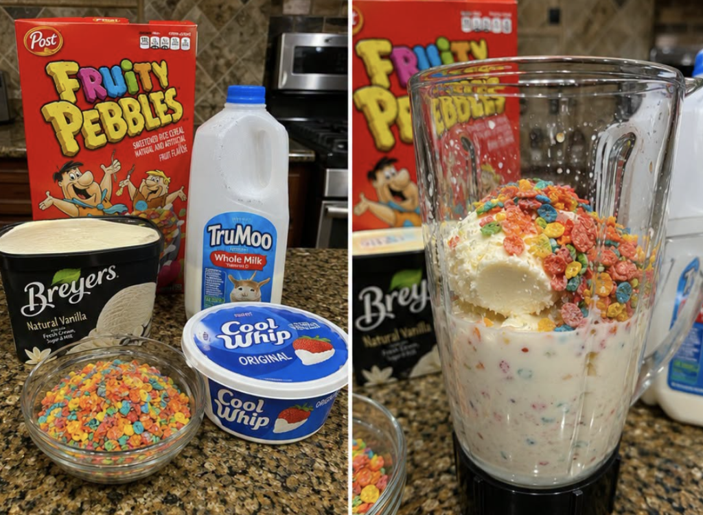 Fruity Pebbles Rainbow Cereal Shake