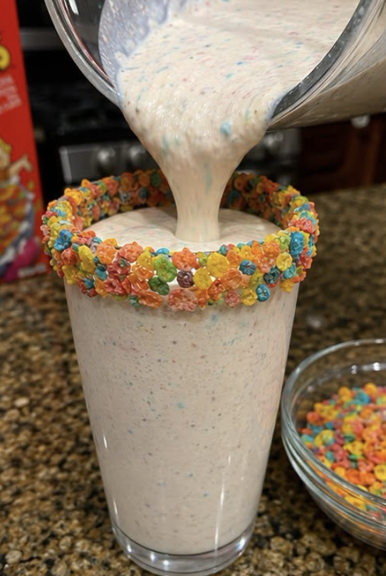 Fruity Pebbles Rainbow Cereal Shake