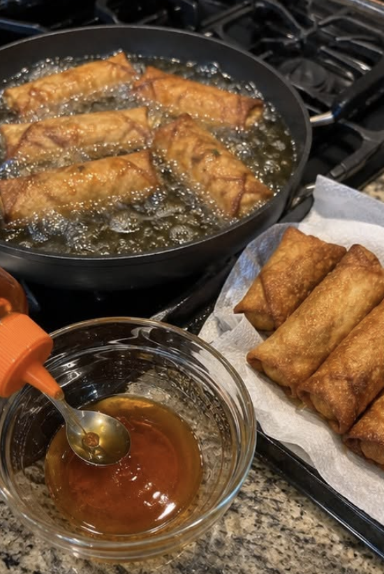 BACON RANCH BURGER EGG ROLLS