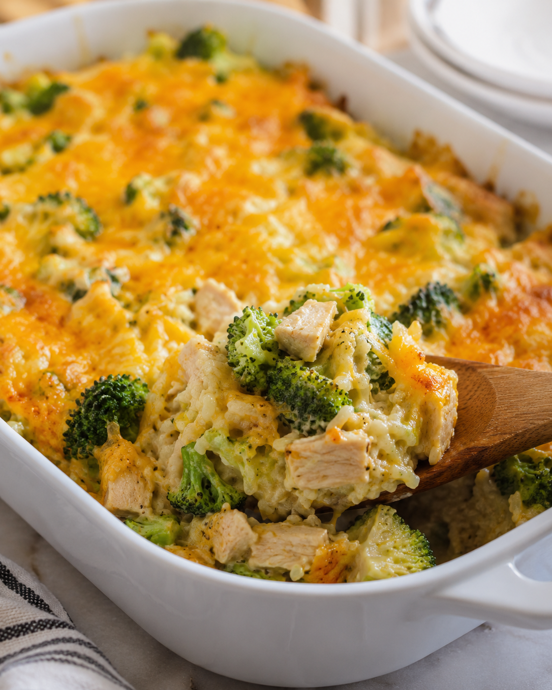 Cheesy Chicken Broccoli Rice Casserole